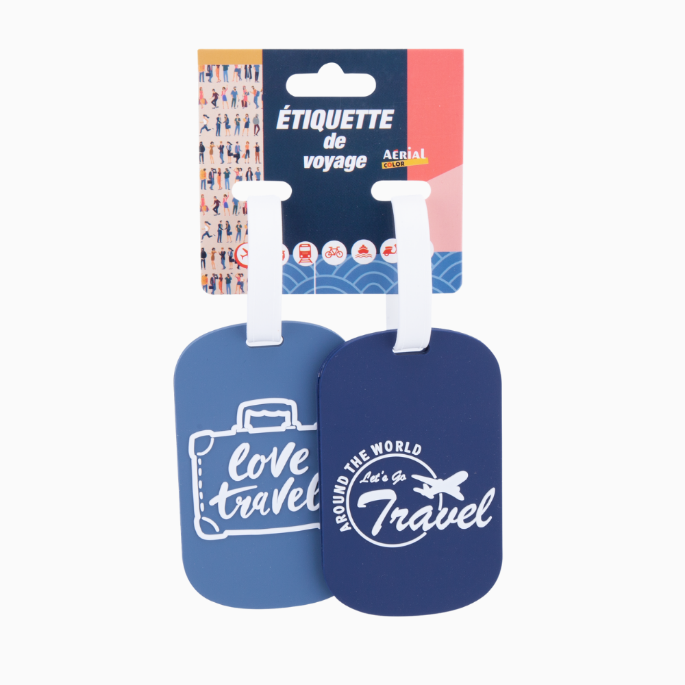 ACCESSOIRES - Lot de 2 porte étiquettes 10cm - PVC - Bleu+Bleu fonce - Baggyver