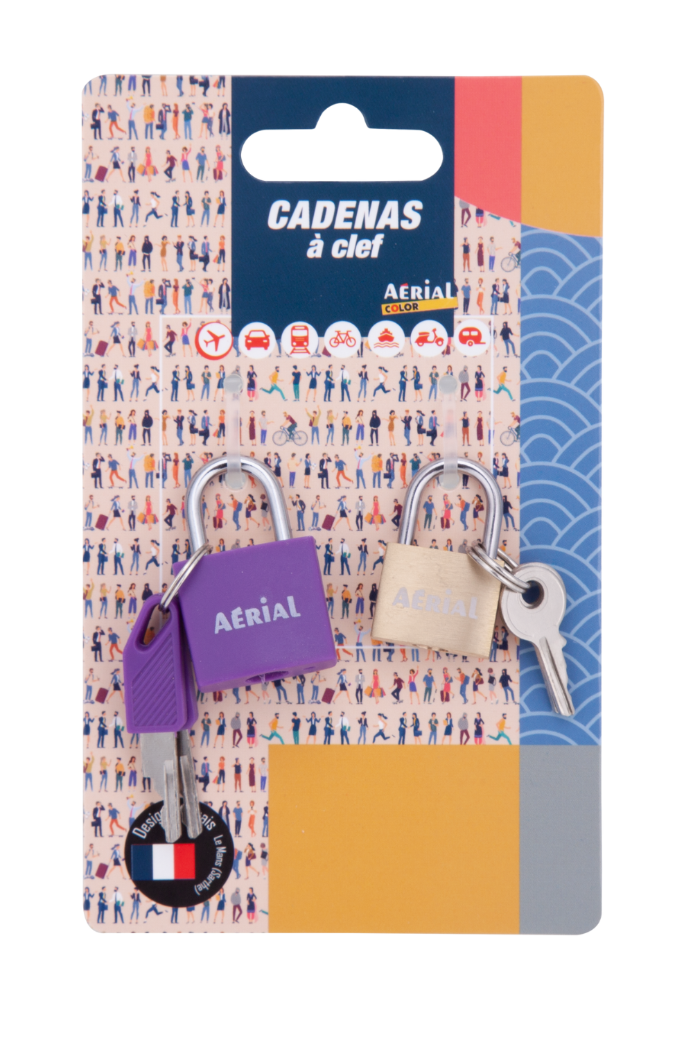 Lot de 2 cadenas métalliques à clé – Aerial