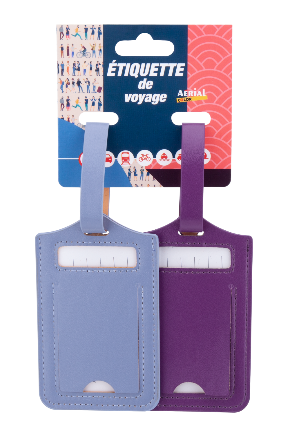 Lot de 2 porte-étiquettes de bagage en PVC – Aerial