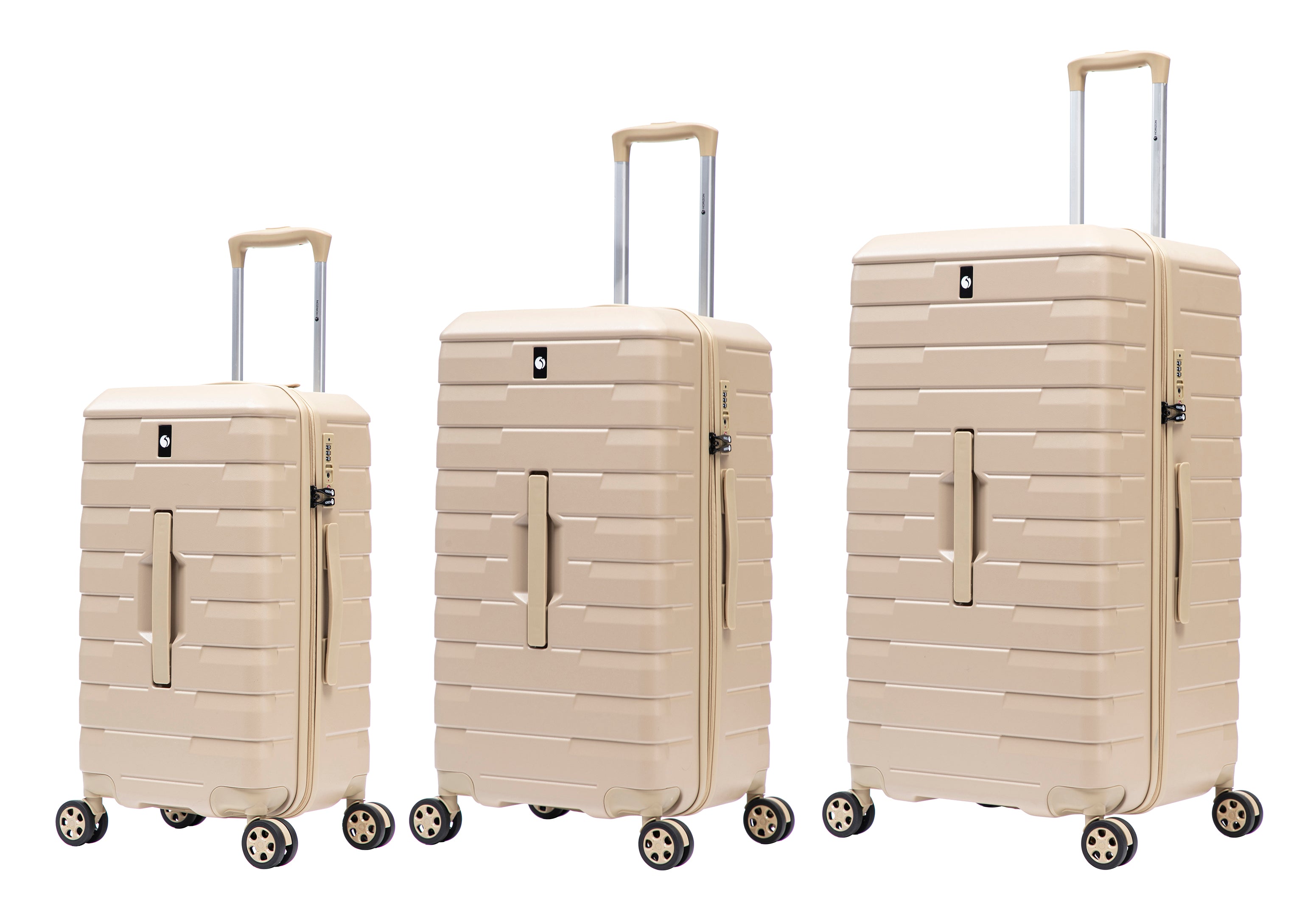 Valise rigide trunk NEW FUSION - Beige lot de 3 valises- Taille M / L / XL - Horizon - Bagages à vivre