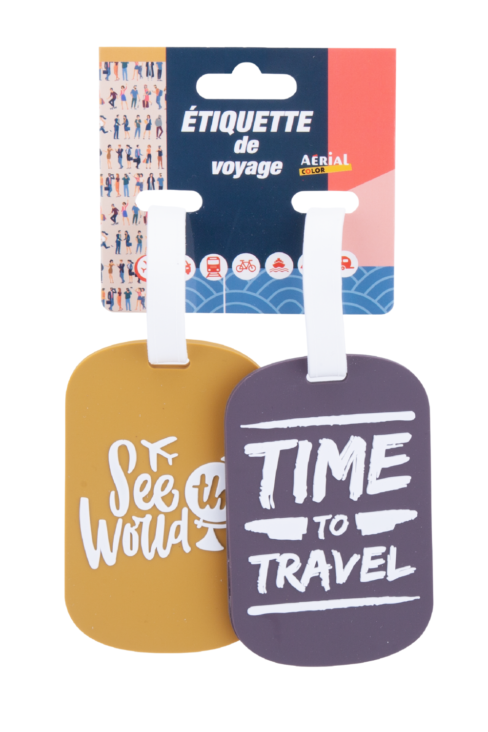 Lot de 2 porte-étiquettes de bagage en PVC – Aerial