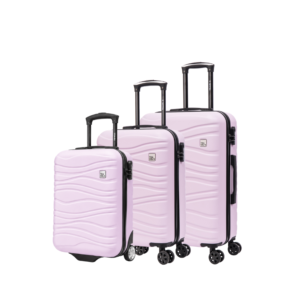Lot de 3 valises rigides MALIBU violet – 45/55/65 cm - Horizon - Baggyver