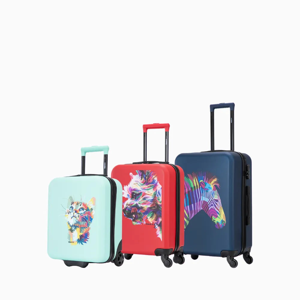 Lot de 3 valises rigides LUCCA ANIMALS - S/M/L (45/55/65 cm) -TRAVEL'S - Baggyver