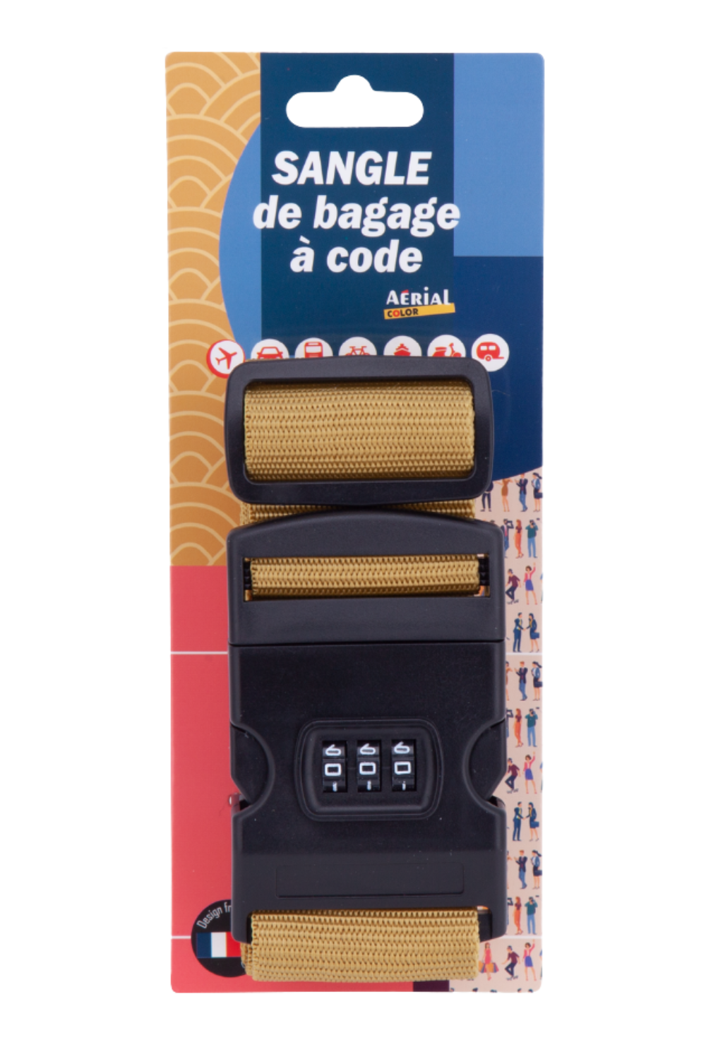 Sangle à code réglable – Sécurité pour valise et bagage – Aerial