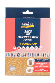 Lot de 3 pochettes de compactage – Fermeture manuelle sans aspirateur – Aerial